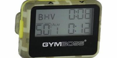Gymboss Interval Timer and Stopwatch - GREEN CAMOUFLAGE / YELLOW SOFTCOAT