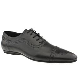 Male Arrow Punc Cap Oxford Leather Upper in Black