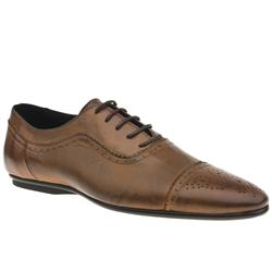 H By Hudson Male Arrow Punc Cap Oxford Leather Upper in Tan