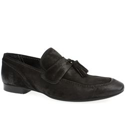 Male Captain Tassle Loafer Suede Upper in Black
