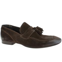 Male Captain Tassle Loafer Suede Upper in Brown