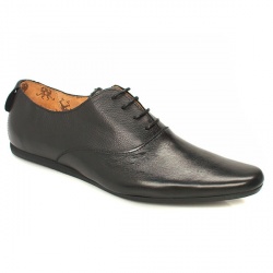 H By Hudson Male Legos Oxford Leather Upper in Black