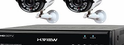 H.View 2CH CCTV Sysmtem 4CH 960H DVR Recorder 2PCS 700TVL Day Night Vision IR Weatherproof CCTV Camera Surveillance Security System