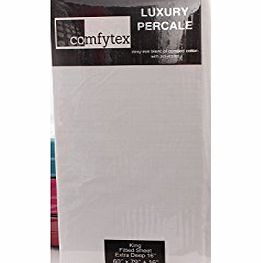 Haani Non Iron Easy Care Polycotton Extra Deep Fit 40cm Fitted Bed Sheets - All Sizes (Single, White)