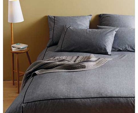 Habitat Chambray Black Bedding Set - Kingsize