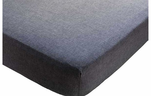 Habitat Chambray Black Kingsize Fitted Sheet