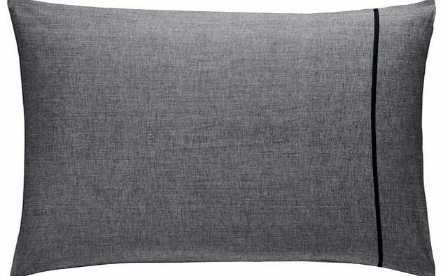 Habitat Chambray Black Rectangular Pillowcase