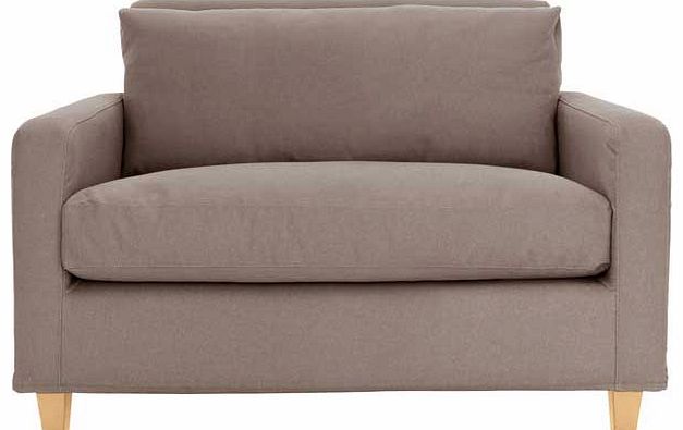Habitat Chester Beige Compact Sofa with Oak Feet