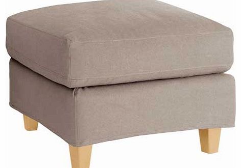 Chester Beige Footstool with Oak Feet