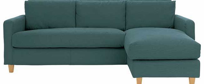 Habitat Chester Blue Chaise Sofa with Oak Feet
