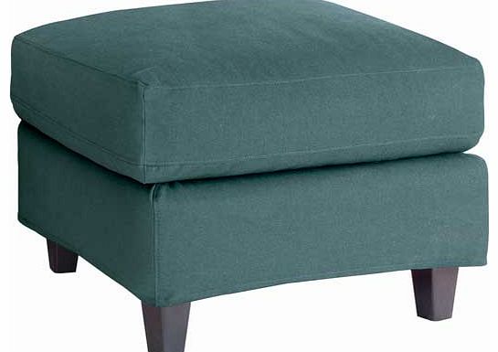 Chester Blue Footstool with Dark Stained
