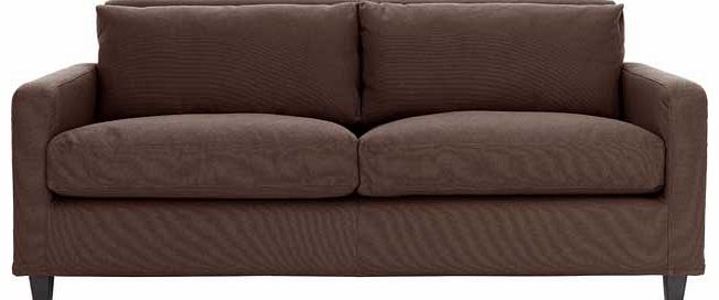 Habitat Chester Brown 2 Seat Sofa with Dark