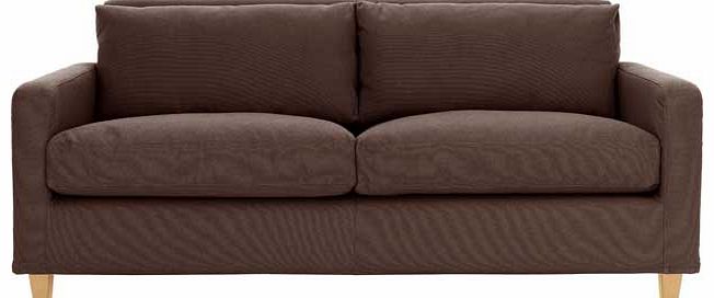 Habitat Chester Brown 2 Seat Sofa with Oak Feet
