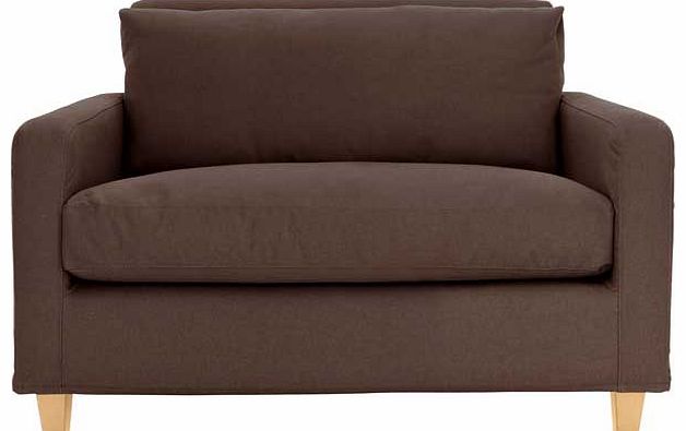 Chester Brown Compact Sofa with Oak Feet