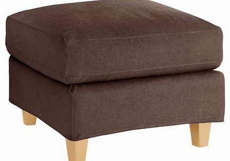 Chester Brown Footstool with Oak Feet