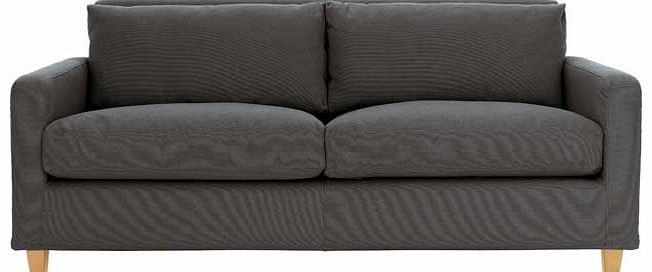 Habitat Chester Charcoal 2 Seat Sofa with Oak Feet