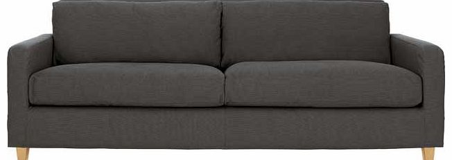 Habitat Chester Charcoal 3 Seat Sofa with Oak Feet