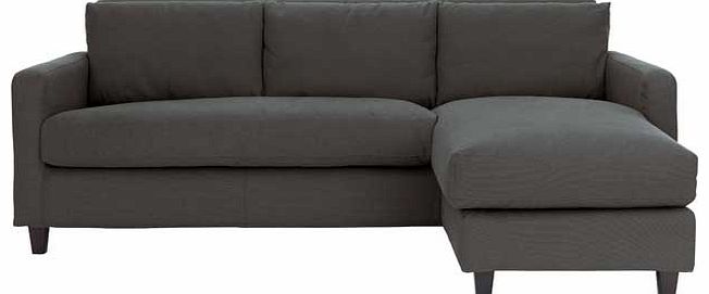 Habitat Chester Charcoal Chaise Sofa with Dark