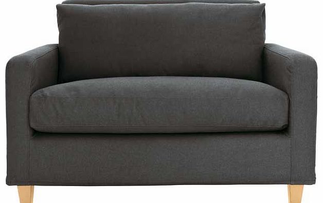 Habitat Chester Charcoal Compact Sofa with Oak