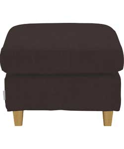 Chester Footstool with Oak Feet - Brown