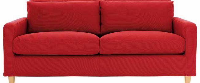 Habitat Chester Red 2 Seat Sofa with Oak Feet