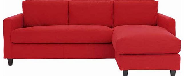 Habitat Chester Red Chaise Sofa with Dark