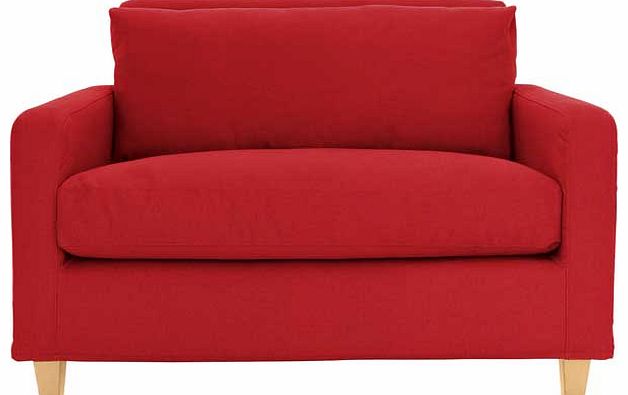 Habitat Chester Red Compact Sofa with Oak Feet