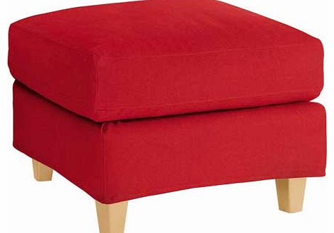 Chester Red Footstool with Oak Feet