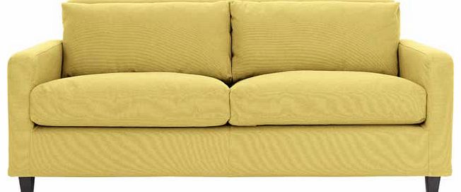 Habitat Chester Yellow 2 Seat Sofa with Dark