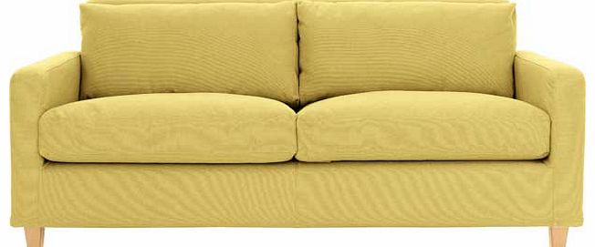 Habitat Chester Yellow 2 Seat Sofa with Oak Feet