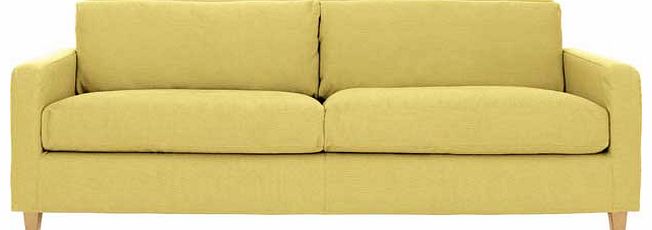 Habitat Chester Yellow 3 Seat Sofa with Oak Feet