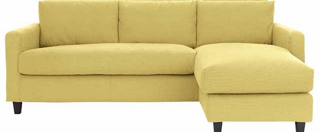 Habitat Chester Yellow Chaise Sofa with Dark