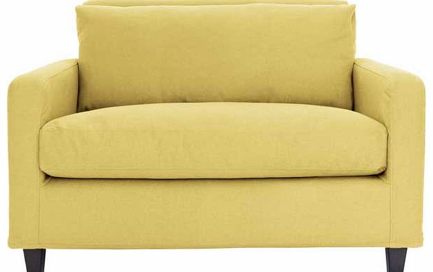 Habitat Chester Yellow Compact Sofa with Dark