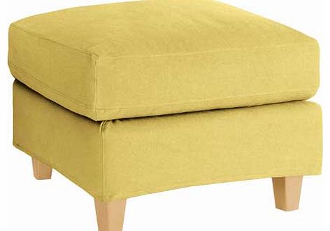 Chester Yellow Footstool with Oak Feet