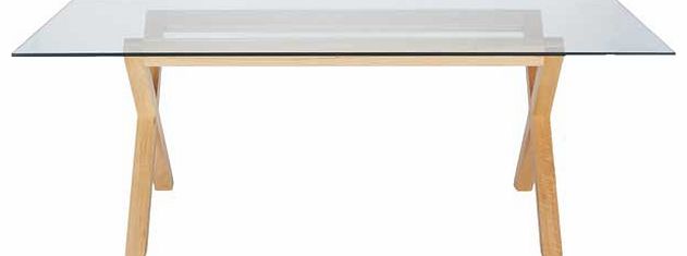 Habitat Dublin 160cm 4 Seater Oak and Glass