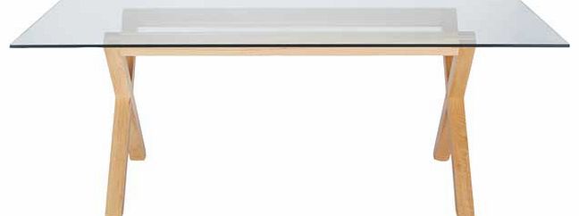 Habitat Dublin 8 Seater Oak and Glass Dining Table