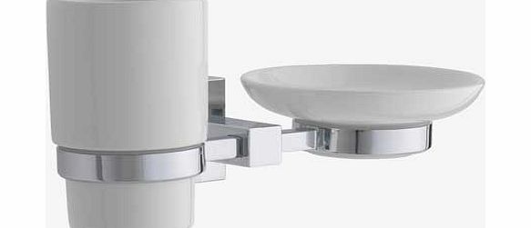 Habitat Everson Beaker and Soap Dish - White