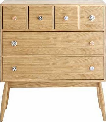 Habitat Fleur Oak 6 Drawer Chest - Natural Wood