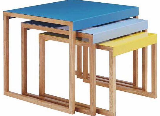 Kilo Blue and Yellow Nest of 3 Tables