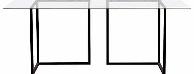 Habitat Large Glass and Metal Trestle Desk - Black