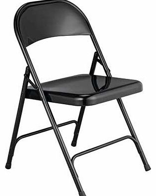 Macadam Black Metal Folding Chair