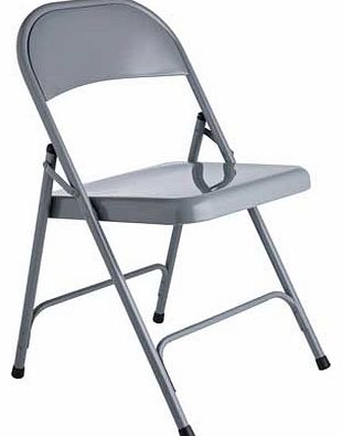 Macadam Grey Metal Folding Chair