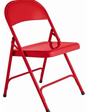 Macadam Red Metal Folding Chair