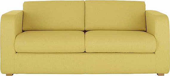 Porto Yellow Fabric 3 Seat Sofa Bed