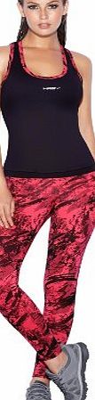 Haby Womens Yoga Wear Running Tank Top Leggings Fuchsia Small #61401-400FU