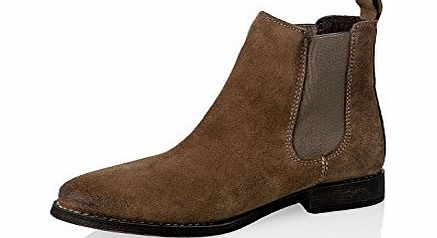 Hachiro Womens Suede Leather Chelsea Ankle Boots 29608 Col. Taupe 39