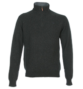 Hackett Charcoal 1/4 Zip Sweater