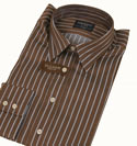 Hackett Chocolate & Sky Long Sleeve Cotton Shirt