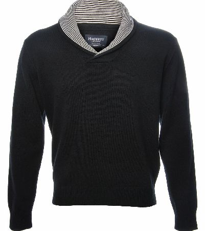 Hackett Nautical Shawl Neck Jumper