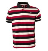 Hackett Red and Navy Pique Polo Shirt